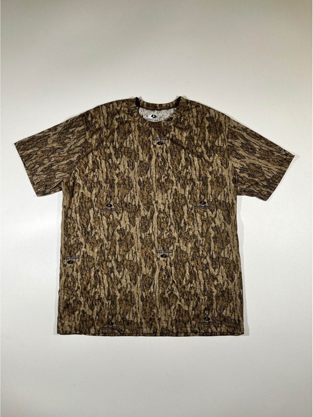 Mossy Oak Bottomland Camo T-Shirt Mens 3XL Realistic Tree Bark Hunting Tee
